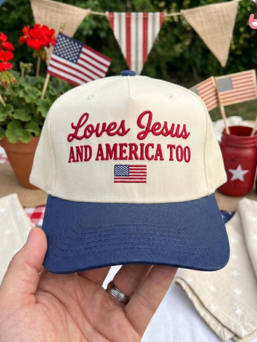 Embroidered Jesus America Cap, Independence Day USA Hat Love jesus and America